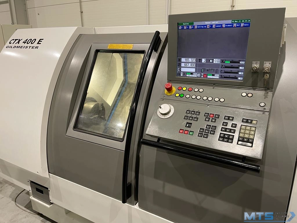 Tokarka CNC Gildemeister CTX 400E z osią C, przeciw wrzecionem i napędzanymi narzędziami